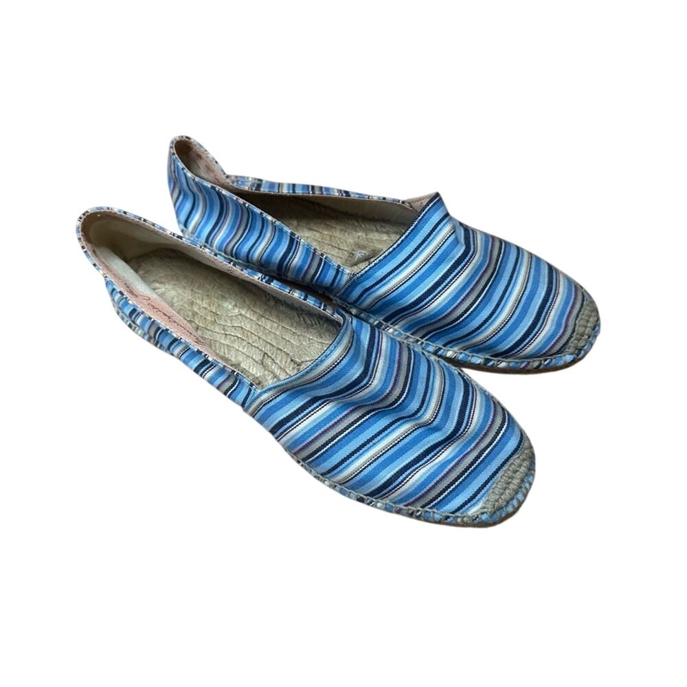 Cousu‎ Main Espadrilles Canvas Flats Slip On Resort Travel Striped Casual US 8.5